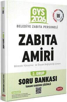 Data Yayınları 2026 Belediye Zabıta Personeli Zabıta Amiri GYS 2. Grup Soru Bankası