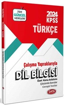 Data Yayınları 2024 KPSS Çalışma Yapraklarıyla Dil Bilgisi Özet Konu Anlatımı ve Soru Bankası