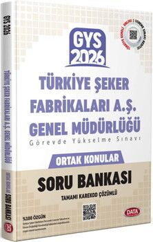 Data Yayınları 2026 Türkiye Şeker Fabrikaları A.Ş. Müdürlüğü GYS Ortak Konular Soru Bankası