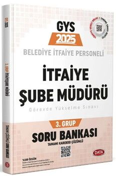 Data Yayınları 2025 GYS Belediye İtfaiye Personeli İtfaiye Şube Müdürü 3. Grup Soru Bankası