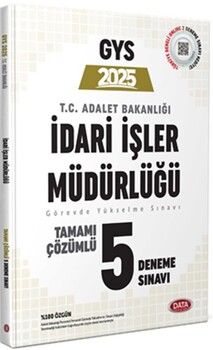 Data Yayınları 2025 Adalet Bakanlığı İdari İşler Müdürlüğü Tamamı Çözümlü 5 Deneme Sınavı