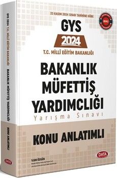Data Yayınları 2024 GYS T.C. Milli Eğitim Bakanlığı Müfettiş Yardımcılığı Yarışma Sınavı Konu Anlatımlı