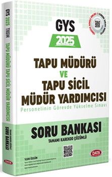 Data Yayınları Tapu Müdürü Tapu Sicil Müdür Yardımcısı GYS Soru Bankası
