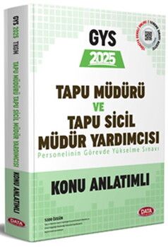 Data Yayınları Tapu Müdürü Tapu Sicil Müdür Yardımcısı GYS Konu Anlatımlı