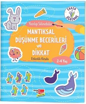 Dikkat Atölyesi Yayınları Mantıksal Düşünme Becerileri ve Dikkat Yaz-Sil Evde Etkinlik Kitabı 2-4 Yaş