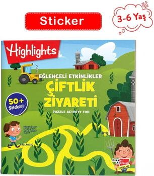 Dikkat Atölyesi Yayınları Sticker Eğlenceli Etkinliklerle Hikayeli Bulmacalar Çiftlik Ziyareti