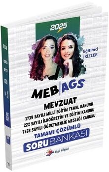 Dizgi Kitap 2025 MEB AGS Mevzuat 222 - 1739 - 7528 Sayılı Kanun Tamamı Çözümlü Soru Bankası