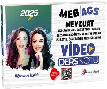Dizgi Kitap 2025 MEB AGS Mevzuat 222-1739-7528 Sayılı Kanun Video Ders Notu
