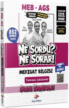 Dizgi Kitap 2026 MEB AGS Mevzuat Bilgisi Ne Sordu Ne Sorar Tamamı Video Çözümlü Soru Bankası