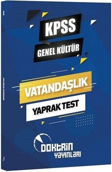 Doktrin Yayınları KPSS Genel Kültür Vatandaşlık Yaprak Test