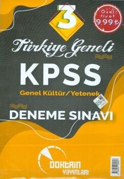 Doktrin Yayınları KPSS Genel Yetenek Genel Kültür Türkiye Geneli 3 Deneme