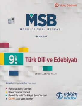 Eğitim Vadisi 9. Sınıf Türk Dili ve Edebiyatı Güncel MSB Modüler Soru Bankası