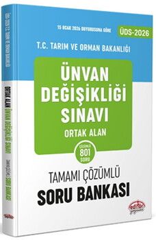 Editör 2026 GYS ÜDS Tarım ve Orman Bakanlığı Ortak Alan Soru Bankası