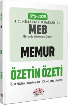 Editör Yayınları 2025 Milli Eğitim Bakanlığı Memur GYS Özetin Özeti