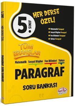 Editör Yayınları 5. Sınıf Paragraf Tüm Branşlar Soru Bankası