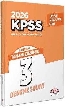  Editör Yayınları KPSS GYGK Tamamı Çözümlü 3 Deneme Sınavı