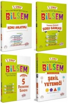Editör Yayınları 3. Sınıf Bilsem Hazırlık Kitapları 4 lü Set