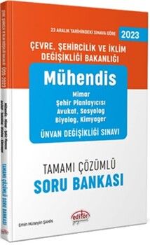 Editör Yayınları 2023 UDS Çevre Şehircilik ve İklim Değişikliği Bakanlığı Mühendis Unvan Değişikliği Soru Bankası