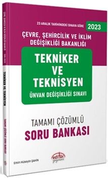Editör Yayınları 2023 UDS Çevre Şehircilik ve İklim Değişikliği Bakanlığı Tekniker ve Teknisyen Unvan Değişikliği Soru Bankası
