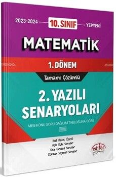 Editör Yayınları 10. Sınıf Matematik 1. Dönem Ortak Sınav 2. Yazılı Senaryoları