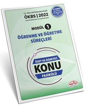 Editör Yayınları Uzman ve Başöğretmen Modül 1 Öğrenme ve Öğretme Süreçleri Özet ve Öğretici Konu Fasikülü