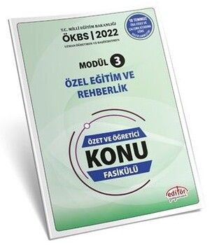 Editör Yayınları ÖKBS Özel Eğitim Rehberlik Konu Fasikülü Modül 3