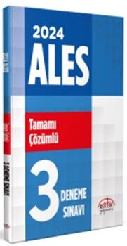 Editör Yayınları ALES Tamamı Çözümlü 3 Deneme Sınavı