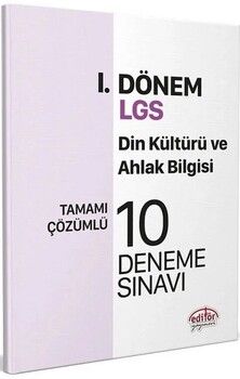 Editör Yayınları 8. Sınıf LGS Din Kültürü ve Ahlak Bilgisi 1. Dönem 10 Deneme