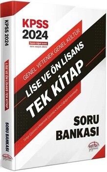 Editör Yayınları 2024 KPSS Lise Ön Lisans Soru Bankası Tek Kitap
