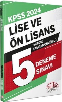 Editör Yayınları 2024 KPSS Lise Ve Ön Lisans Tamamı Çözümlü 5 Fasikül Deneme Sınavı