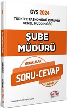  Editör Yayınları 2024 Türkiye Taşkömürü Kurumu Genel Müdürlüğü Şube Müdürü GYS Soru Cevap