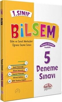 Editör Yayınları 1. Sınıf Bilsem Tamamı Çözümlü 5 Deneme Sınavı