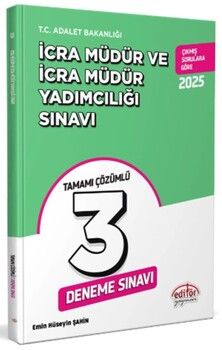 Editör Yayınları 2025 İcra Müdür ve Müdür Yardımcılığı 3 Deneme Tamamı Çözümlü Deneme Sınavı