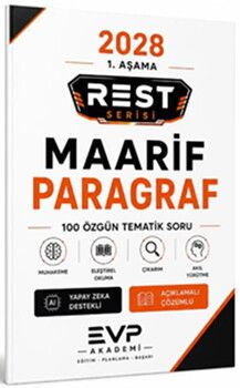 EVP Akademi 2028 REST Serisi Maarif Model Paragraf 100 Özgün Tematik Soru Bankası