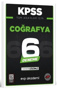 EVP Akademi KPSS Tüm Adaylar İçin Coğrafya 6 Deneme