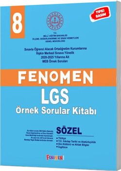Fenomen Okul Yayınları 8. Sınıf MEB Sözel Fenomen Örnek Sorular