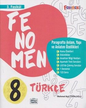 Fenomen Okul Yayınları 8. Sınıf Türkçe 3 Fasikül Paragrafta Anlam Yapı ve Anlatım Özellikleri