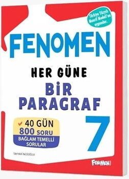 Fenomen Okul Yayınları 7. Sınıf Her Gün Bir Paragraf Fenomen Maarif Modeli Soru Bankası