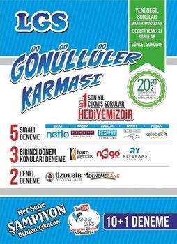 Gönüllüler Karması 2021 8. Sınıf LGS Tüm Dersler 10 + 1 Deneme Seti