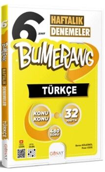 Günay Yayınları 6. Sınıf Bumerang Haftalık Türkçe Denemeleri