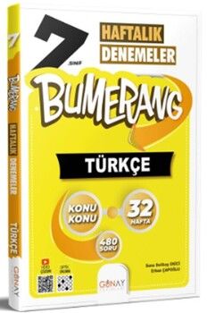 Günay Yayınları 7. Sınıf Bumerang Haftalık Türkçe Denemeleri