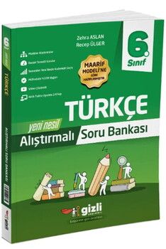 Gizli Yayınları 6. Sınıf Türkçe Alıştırmalı Soru Bankası