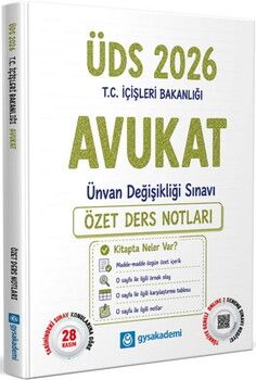 GYSAkademi 2026 ÜDS T.C. İçişleri Bakanlığı Avukat Özet Ders Notları