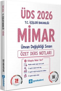 GYSAkademi 2026 T.C. İçişleri Bakanlığı ÜDS Mimar Özet Ders Notları