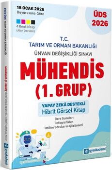 GYSAkademi Yayınları 2026 ÜDS Tarım Ve Orman Bakanlığı Mühendis 1. Grup Yapay Zeka Destekli Görsel Hibrit Kitap