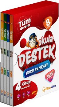 Hiper Zeka Yayınları 8. Sınıf Okula Destek Soru Bankası 4 Kitap