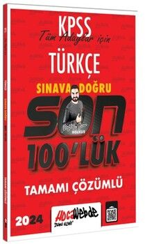 Hocawebde Yayınları KPSS 2024 Türkçe Son 100 lük Tamamı Çözümlü Sorular