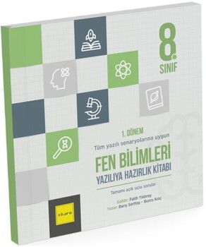 Kare Yayınları 8. Sınıf LGS 1. Dönem Fen Bilimleri Yazılıya Hazırlık Kitabı