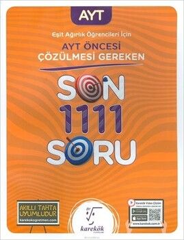 Karekök Yayınları  AYT Öncesi Çözülmesi Gereken Eşit Ağırlık Son 1111 Soru