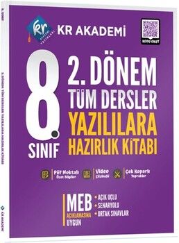 KR Akademi 8. Sınıf 2. Dönem Tüm Dersler Yazılılara Hazırlık Kitabı